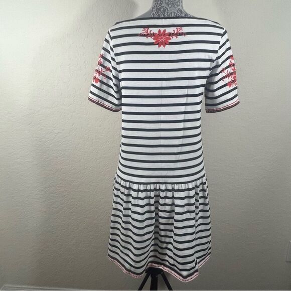 Kate Spade Striped Embroidered Shift Dress Woman’s Medium - Picture 6 of 9